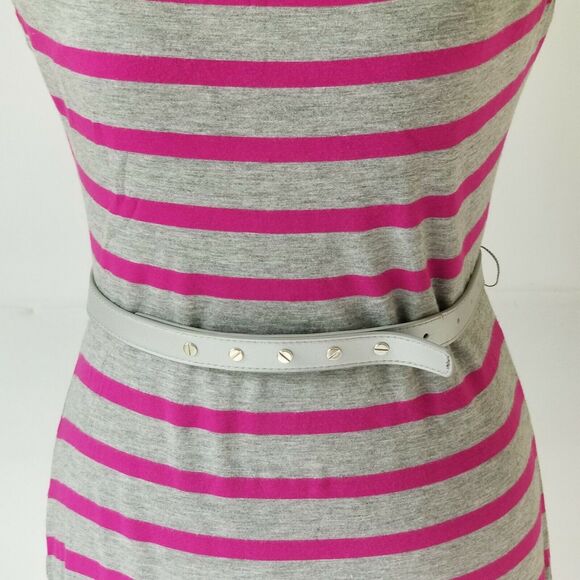 Calvin Klein Gray Fuchsia Stripe Dress Stretch Knit Women - Size 2 - Picture 5 of 6